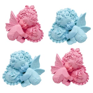 Angel baby shower meisje jongensvleugels rose kussen kaars mal siliconen smelten en gieten knutselbenodigdheden kerst designer mallen