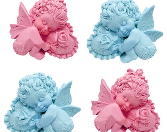 angel baby shower girl boy wings rose pillow candle mould silicone melt and pour craft supplies christmas designer moulds
