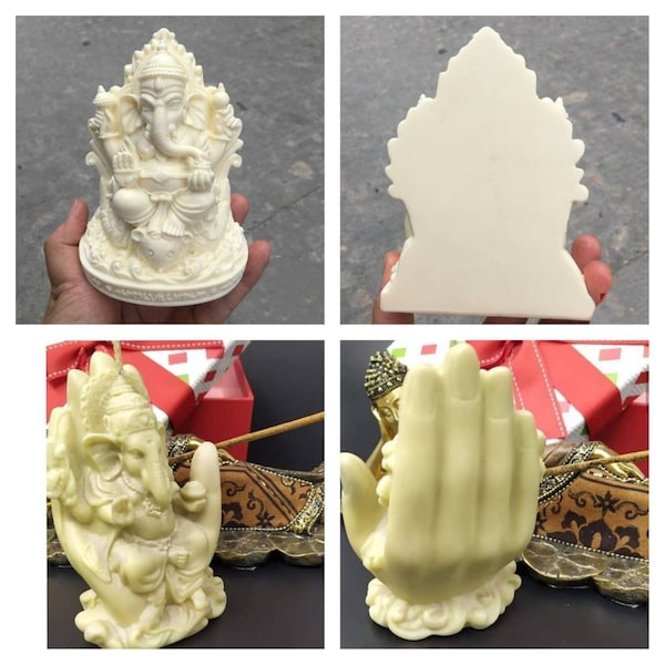 large ganesh ganesha ganpati indian elephant spiritual meditation rekhi mold mould silicone soap candle resin melt and pour clay