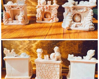 3d christmas fireplace xmas santa father new year silicone mold soap candle craft mould ( 2nd image for design number )