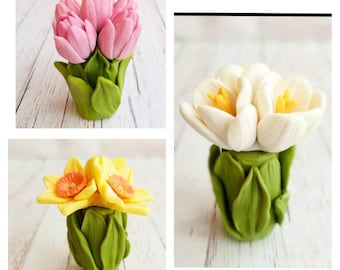 3D Floral bouquet and stem for bouquet soap candle making mold candle mould silicone melt and pour craft supplies lace pattern designer