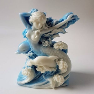 Mermaid Aphrodite dolphin sea soap mold candle mould silicone melt and pour craft supplies dolphins ocean clay resin casting designer soaps