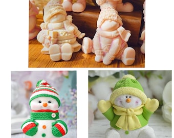 3d christmas snowman xmas santa father new year silicone mold soap candle craft melt and pour mould gift ideas resin casting clay crafting