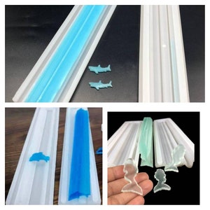 Sea dolphins dolphin mermaid shark fish embed column tube  aquarium soap candle silicone mold mould soap making cylindrical ocean