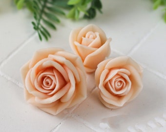 Handgemachte Silikonformen Set - realistische kleine Größe 3D Pfingstrose Rose Blume Blumen Seifenform Kerze schmelzen und gießen