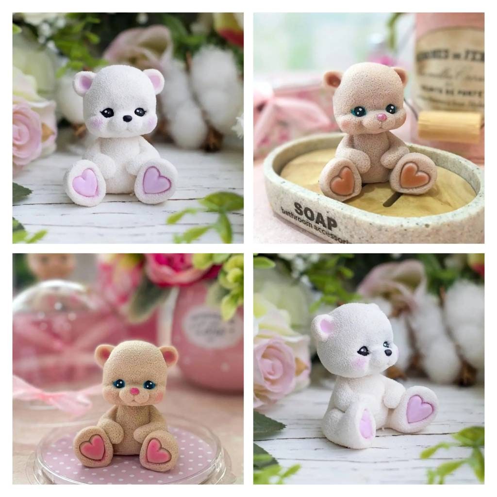 DIY Cute Bear Silicone Candle Mold Multi-style 3D Simulation Animal Pet  Candle Making Supplies Handmade Soap Plaster Resin Molds