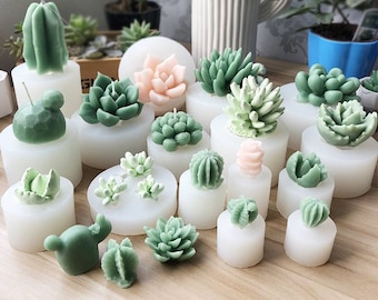 realistic 3d succulent floral soap candle clay resin silicone mold mould christmas melt and pour soap making epoxy resin casting clay