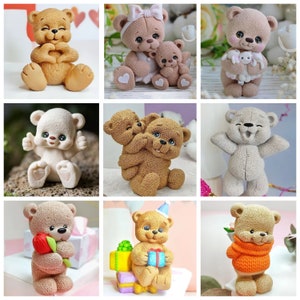 Stampo in silicone fatto a mano per realizzare candele con orsetto di peluche in 3D, design di designer, argilla e resina per artigianato, saponi artigianali