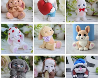 3d bunny rabbit theme mold mould silicone soap melt and pour candle resin Easter  new year photography theme
