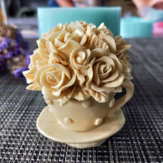  Rose Candle Mold Rose Flower Mold 3D Flower Resin Casting  Mold Soap Making Molds Silicone Mold For Candle Home Decorate Mold Candle  Making Mold 3D Animal Mold Clay Mold