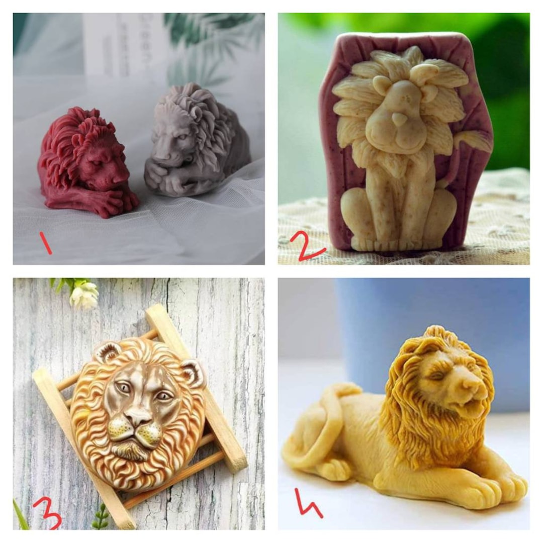 Lion 3d Non 3d Lion Face Animal Silicone Mold Mould Soap Candle