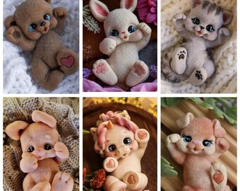 2d cute teddy bear bunny rabbit cat unicorn puppy soap making candle silicone designer mold mould design melt n pour flower clay resin craft