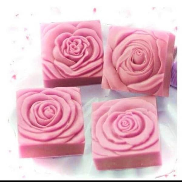 rose pattern square design soap mould mold melt and pour cp candle resin craft making melt and pour designer floral flower diy handmade