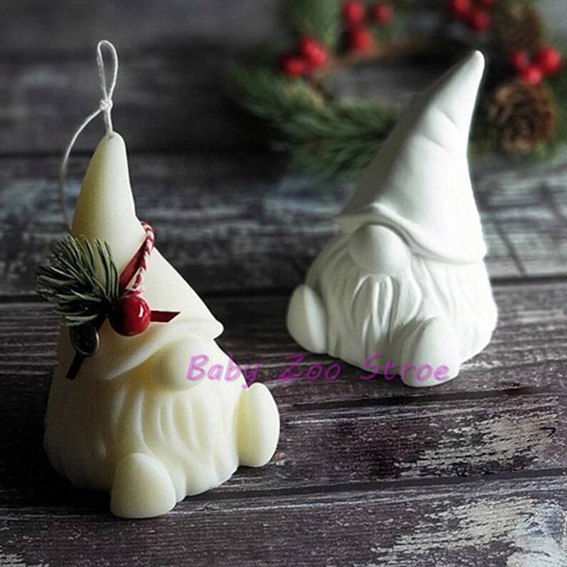 3d Cute Garden Gnome Soap Mold Candle Mould Silicone Melt and Etsy