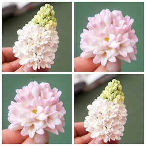 Handmade Silicone mold realistic 3d lilac and hyacinth  flowers floral soap candle clay resin mould soap bouquet makin