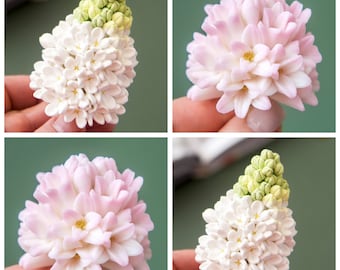 Handmade Silicone mold realistic 3d lilac and hyacinth  flowers floral soap candle clay resin mould soap bouquet makin