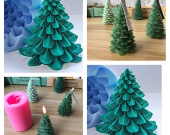 3d large christmas tree xmas santa father new year silicone mold soap candle craft melt and pour mould gift ideas resin casting clay