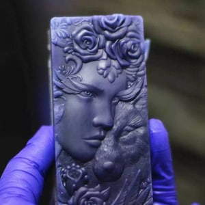 Wolf animal man roses candle mould silicone melt and pour craft supplies christmas candle clay resin casting mold