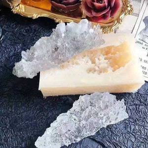 Large Gemstone druzy cluster  agate amethyst crystal  soap mold candle mould silicone melt and pour craft supplies christmas