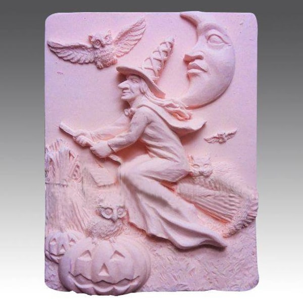 owls witches broomsticks Halloween Silicone molds soap mold ssoap molds silica gel die Halloween  Aroma stone mould mold candle resin clay