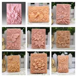 Oval round Butterfly lilies sunflower peony rose bird peony handmade soap making candle silicone designer mold floral flower designer