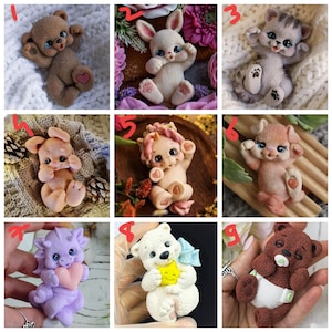 Molde de silicone 2d fofo ursinho de pelúcia coelho gato unicórnio dragão cachorrinho sabão fazendo vela designer molde design derreter n despeje argila resina