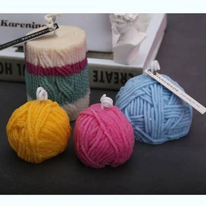 Molde para jabón con forma de media bola de lana tejida, molde para velas, silicona, suministros para manualidades, fundición de resina navideña, arcilla, jabón artesanal