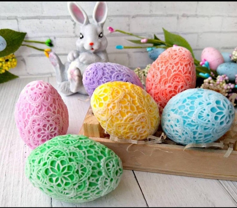 Lace Easter egg shape soap mold candle mould silicone melt Etsy