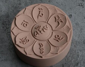 shakyamuni chakra Buddha Om Mani Padme Hum Mantra Buddhismus Gott tibetischen Silikonform Resin Handwerksform Kunstharz Seife Ton schmelzen und gießen