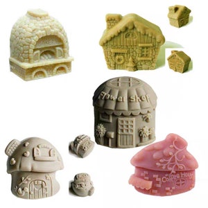 Coffee christmas house flower shop  bakery soap silicone mold designer home melt and pour clay resin casting handmade
