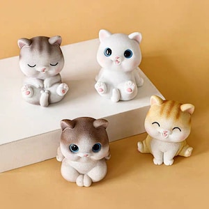 3d cute cat kitten kitty figurine  baby candle mould silicone melt and pour craft supplies christmas candle clay figure handmade soaps