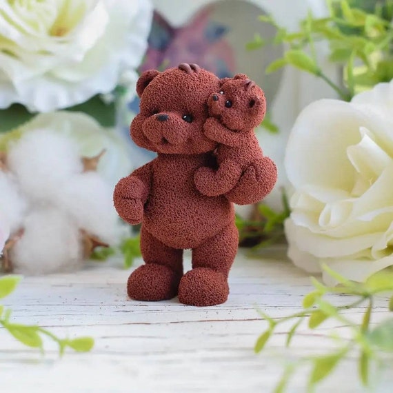Buy 3d Cute Teddy Bear Soap Making Candle Silicone Designer Mold Online in  India 