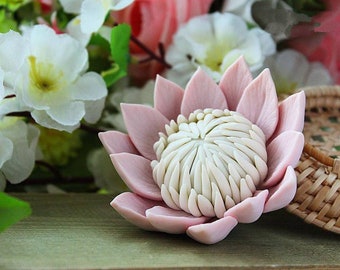 stampo in silicone per sapone in resina e argilla, stampo per sapone da sciogliere e versare, fiori di design, realistico, 3D, a forma di fiore di protea