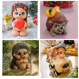 3d Cute adorable hedgehog animal theme mold mould silicone soap melt and pour candle resin casting clay model magnets christmas new year