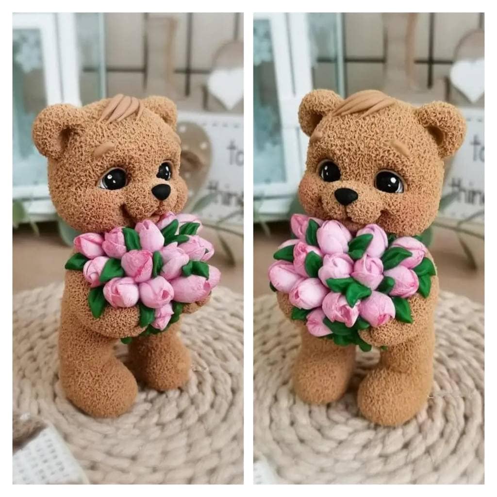 Teddy bear made out of flowers online