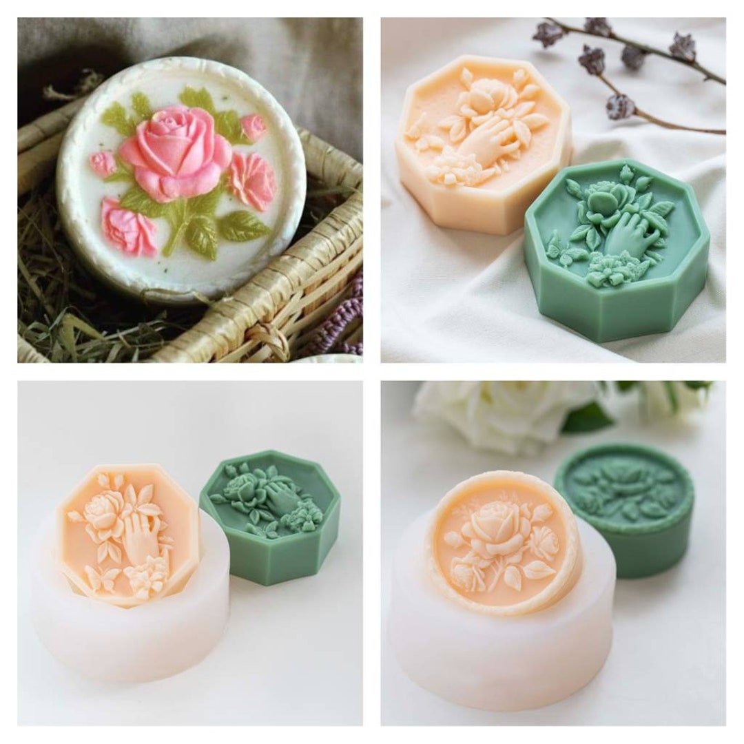 Lace Royal Round Shape Soap Mold Candle Mould Silicone Melt and