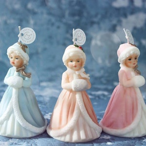 3d Christmas princess doll mould mold  silicone soap melt and pour candle resin casting crafts  diy snowgirl