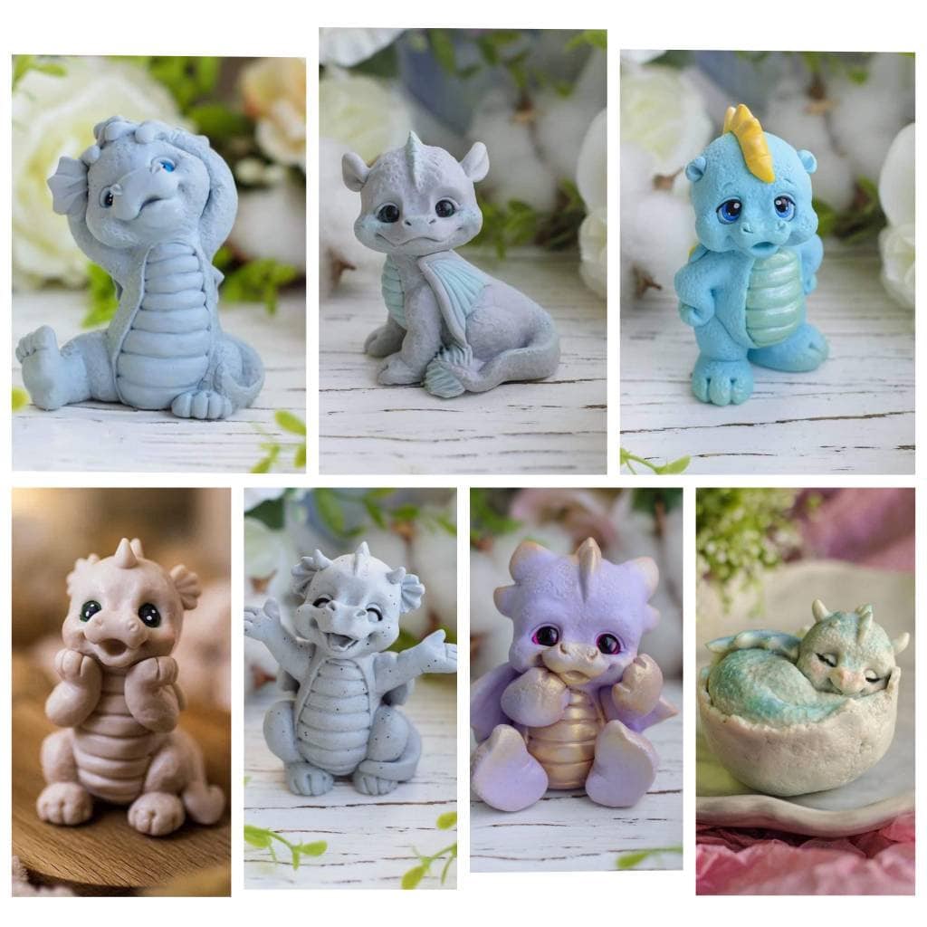 KAKIWYHHH Baby Dragon 3 D Epoxy Resin Silicone Mold for Fondant Sugar Craft Cake Topper Decorating Polymer Clay Plaster