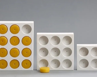 New 12/9/4 cavity tea light candle beeswax aromatherapy meditation spa  candles making silicone mold mould