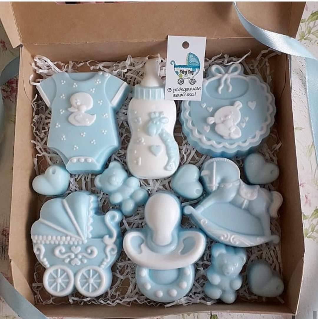 Baby Shower Bib Pacifier Milk Bottle Suit Dress Pram Handmade Soap