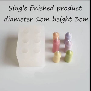 6 cavity small birthday decorative candles shape mold candle making aromatherapy concrete mould silicone  supplies christmas new year