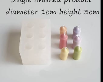6 cavity small birthday decorative candles shape mold candle making aromatherapy concrete mould silicone  supplies christmas new year