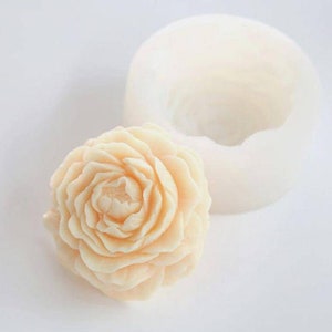 Realistic 3d Peony Rose With Leaves Flower Floral Soap Candle Clay ...
