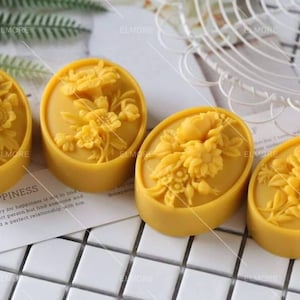 oval shape design soap mould mold melt and pour cp candle resin craft making melt and pour designer floral flower diy handmade designer