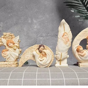 Catholic Virgin Mary prayer standing portrait candle clay wax cement silicone mold mould christmas sculpture melt and pour soap concrete