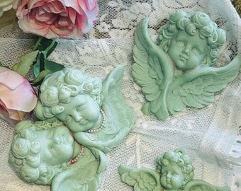 Handmade silicone mold for European medieval angel with wings mould craft supplies unique designer diy handmade clay cement paster gypsum