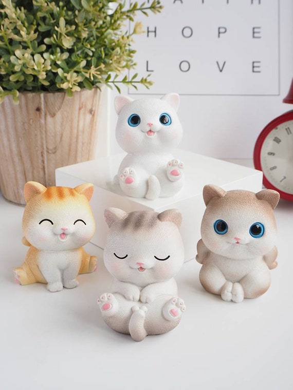 3d Cute Cat Kitten Kitty Figurine Baby Candle Mould Silicone Melt