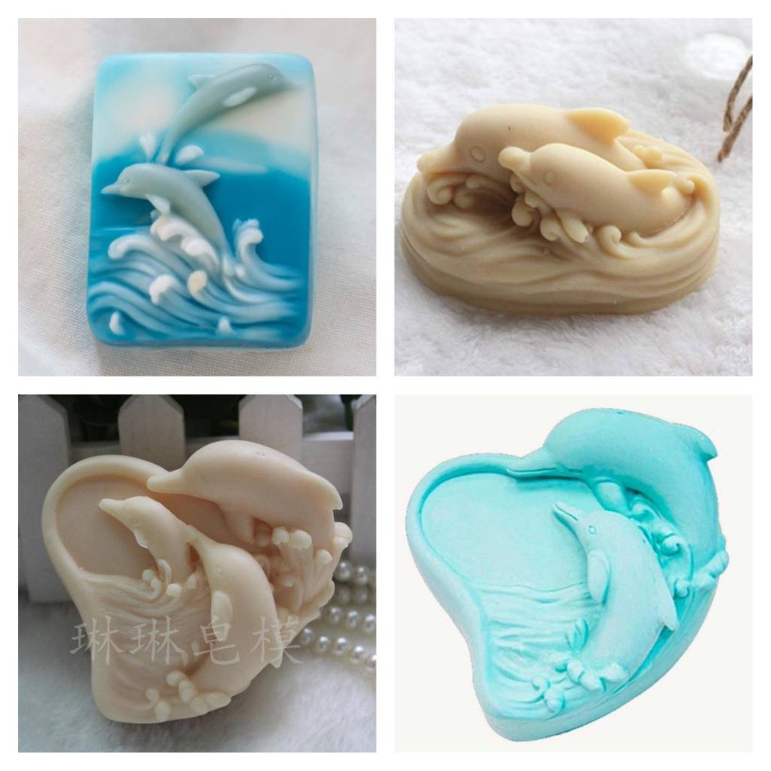 Sea Dolphins Dolphin Fish Aquarium Soap Candle Silicone Mold Etsy
