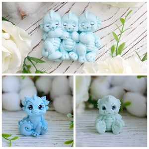 Molde de dragón con alas de bebé 3D, ideal para jabón, vela, arcilla, resina, manualidades, jabones, imán de animal (tamaño indicado en la descripción).