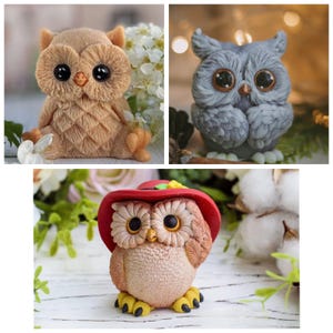 Niedliche Eule 3d Vogel Mould Weihnachten Seife Kerze Harz Handwerk Mould Neujahr Geschenkideen Silikon schmelzen und handgemachte diy viel Glück Symbol gießen